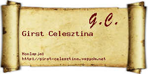 Girst Celesztina névjegykártya
